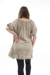 GRANDE TAILLE TUNIQUE DENTELLE PAILLETEE GT1073 VERT MILITAIRE