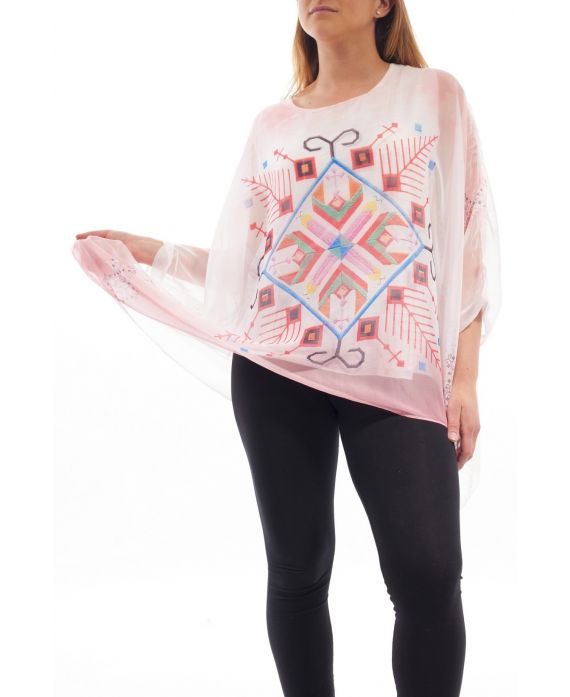 PLUS SIZE PRINTED TUNIC GT1025 CORAL