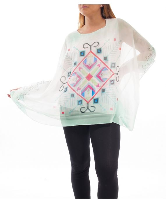PLUS SIZE PRINTED TUNIC GT1025 GREEN