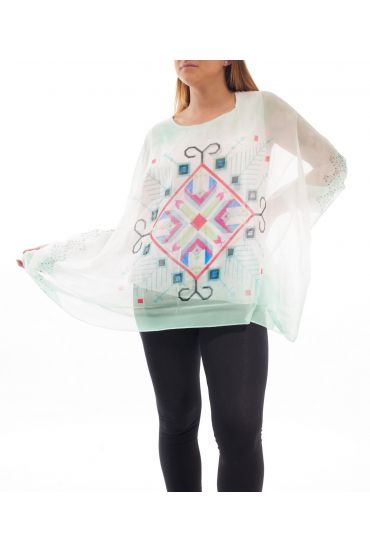 PLUS SIZE PRINTED TUNIC GT1025 GREEN