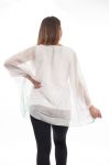 GRANDE TAILLE TUNIQUE VOILAGE IMPRIMEE GT1025 VERT