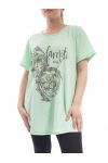GRAN TAMAÑO DE LA CAMISETA DE DIAMANTES DE IMITACIÓN GT1028 VERDE PASTEL