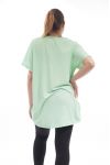 GRAN TAMAÑO DE LA CAMISETA DE DIAMANTES DE IMITACIÓN GT1028 VERDE PASTEL