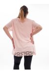 GRANDE TAILLE TUNIQUE DENTELLE GT1027 ROSE