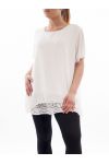 GRANDE TAILLE TUNIQUE DENTELLE GT1027 BLANC