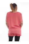 PLUS SIZE TUNIC LACE GT1027 CORAL