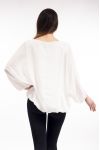 BLOUSE IMPRIMEE STRASS S9125 BLANC