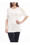 T-SHIRT BAR SHOULDERS S9130 WHITE