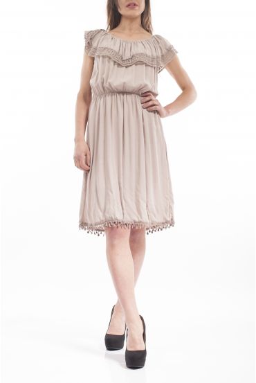 ROBE EPAULES DENUDEES S9131 TAUPE