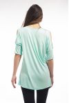 T-SHIRT EPAULES DENUDEES S9130 VERT PASTEL