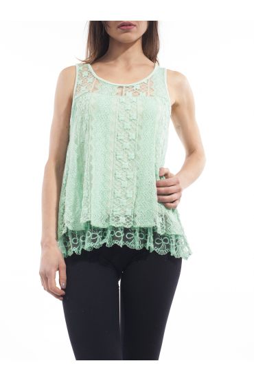 TOP in PIZZO S9134 VERDE PASTELLO