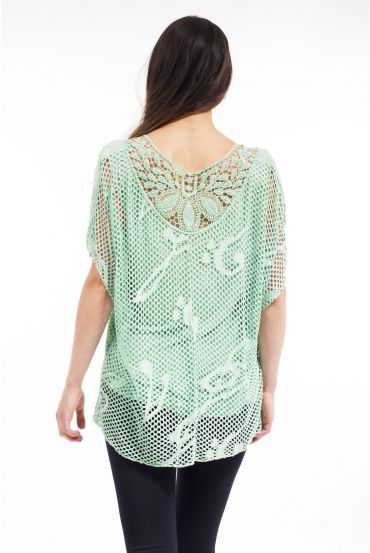 TOP AJOURE ENCAJE S9139 VERDE PASTEL