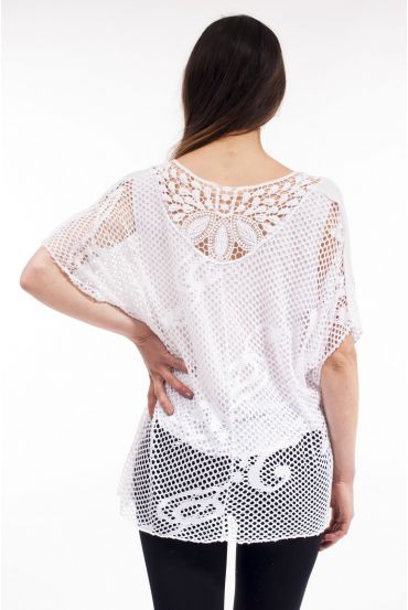 TOP AJOURE ENCAJE S9139 BLANCO