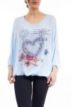 PRINTED TOP S9149 BLUE