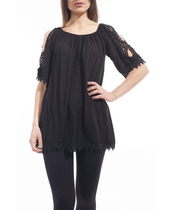 TUNIQUE BRODERIE S9151 NOIR