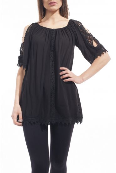 TUNIQUE BRODERIE S9151 NOIR