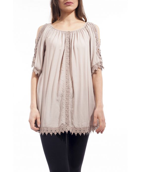 TUNIQUE BRODERIE S9151 TAUPE