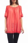 TUNIQUE BRODERIE S9151 CORAIL