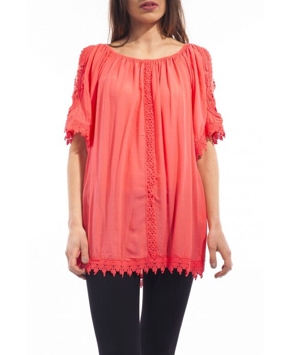 TUNIQUE BRODERIE S9151 CORAIL