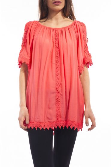 TUNIQUE BRODERIE S9151 CORAIL