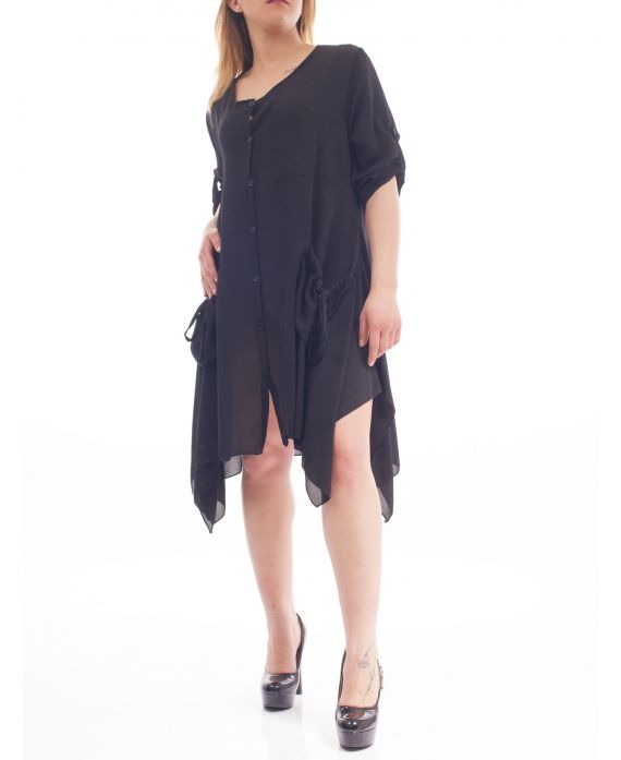 GRANDE TAILLE ROBE TUNIQUE 2 POCHES GT1040 NOIR