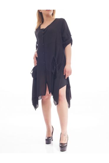 GRANDE TAILLE ROBE TUNIQUE 2 POCHES GT1040 NOIR