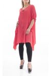 GRANDE TAILLE ROBE TUNIQUE 2 POCHES GT1040 CORAIL