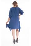 GRANDE TAILLE ROBE TUNIQUE 2 POCHES GT1040 BLEU