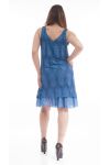 GRANDE TAILLE ROBE TUNIQUE AJOUREE GT1051 BLEU