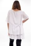 PLUS SIZE TUNIC SUPERPOSITION LINEN EFFECT GT1050 WHITE