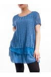 PLUS SIZE OPENWORK TUNIC MIX GT1086 BLUE