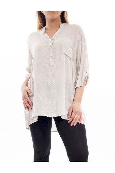 GROOT FORMAAT BLOUSE EEN ERWT GT1039 BEIGE