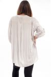 GRANDE TAILLE CHEMISIER A POIS GT1039 BEIGE