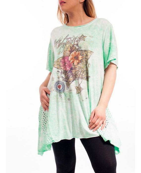 GROßE GRÖßE T-SHIRT STERN GT1037 GRÜN