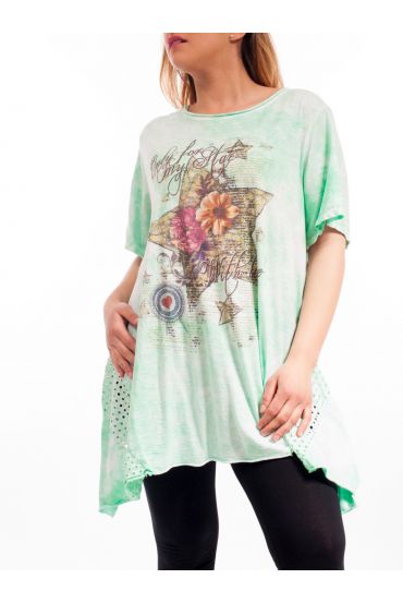 GRAN TAMAÑO DE LA CAMISETA DE LA ESTRELLA GT1037 VERDE