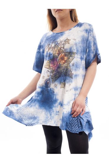 GRAN TAMAÑO DE LA CAMISETA DE LA ESTRELLA GT1037 AZUL