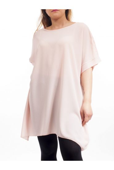 PLUS SIZE TUNIC SLEEVES LACE GT1031 ROSE