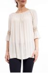 TUNIQUE MANCHES DENTELLES S9145 BEIGE