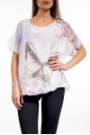 PRINTED TOP BUTTERFLY S9143 BLUE