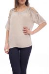 TOP EPAULES OUVERTES S9157 TAUPE