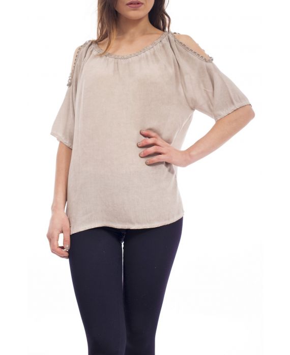 TOP EPAULES OUVERTES S9157 TAUPE