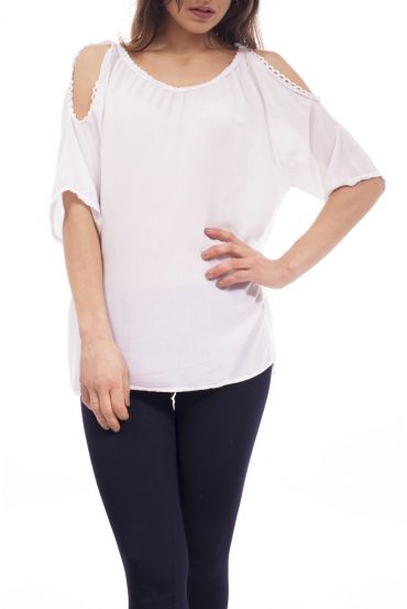 BAR SHOULDER TOP LACE S9157 WHITE