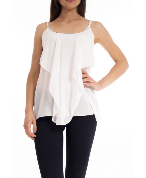 TOP di STRASS S9159 BIANCO