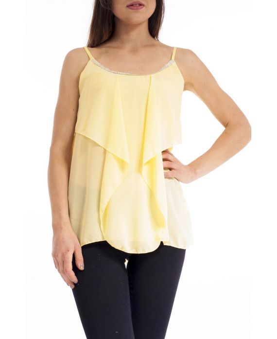 TOP di STRASS S9159 GIALLO