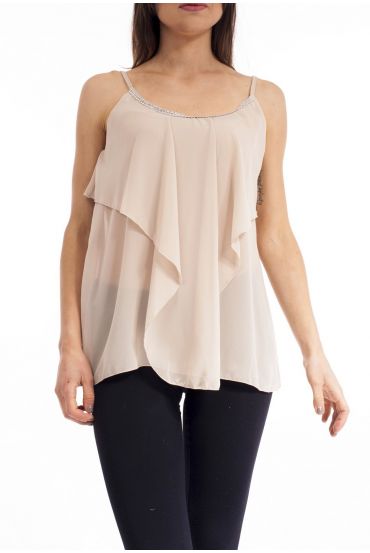 TOP di STRASS S9159 BEIGE