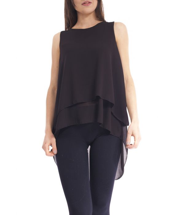 TOP asimmetrico copertura S9166 NERO