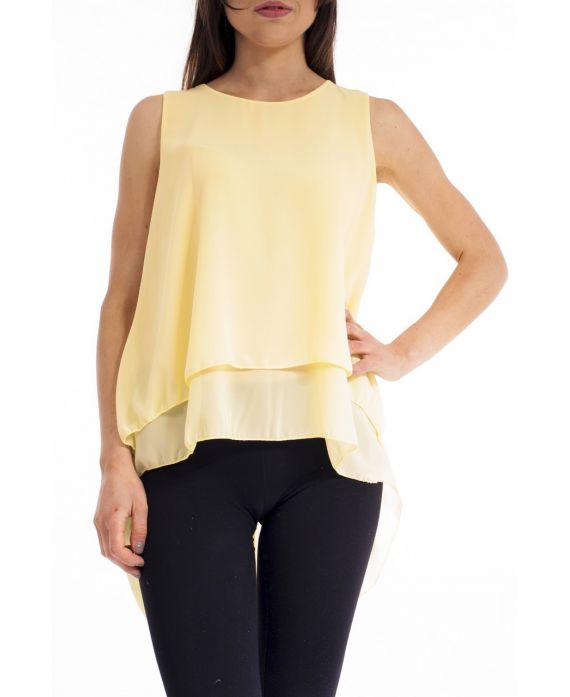 TOP asimétrico de la cubierta S9166 AMARILLO