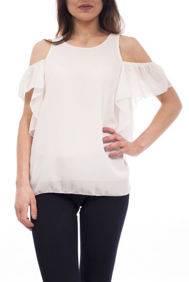 TOP SCHULTERN DENUDEES S9169 WEIß