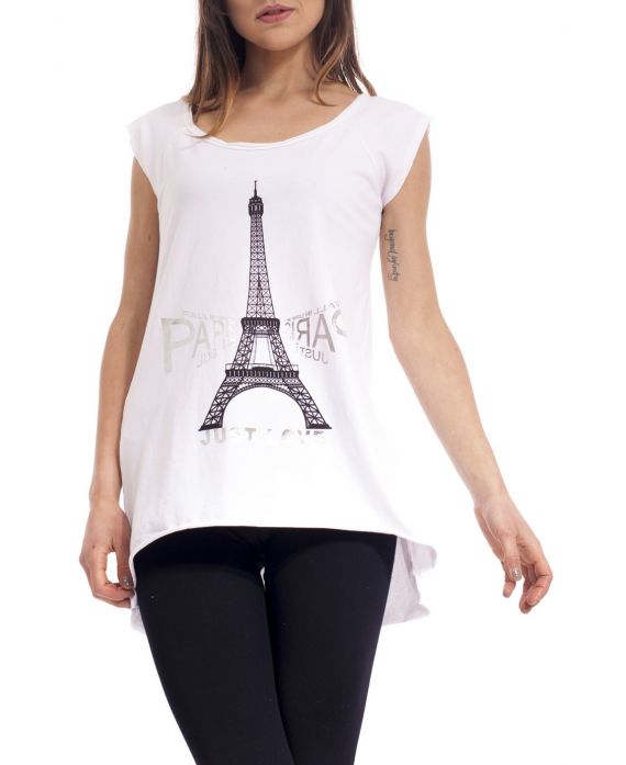T-SHIRT PARIS S9188 WHITE