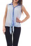 CAMICIA DETTAGLI di JEANS S9187 BLU
